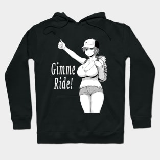 Waifu Material Anime Japanese Hitchhiking Girl on the Street Hoodie